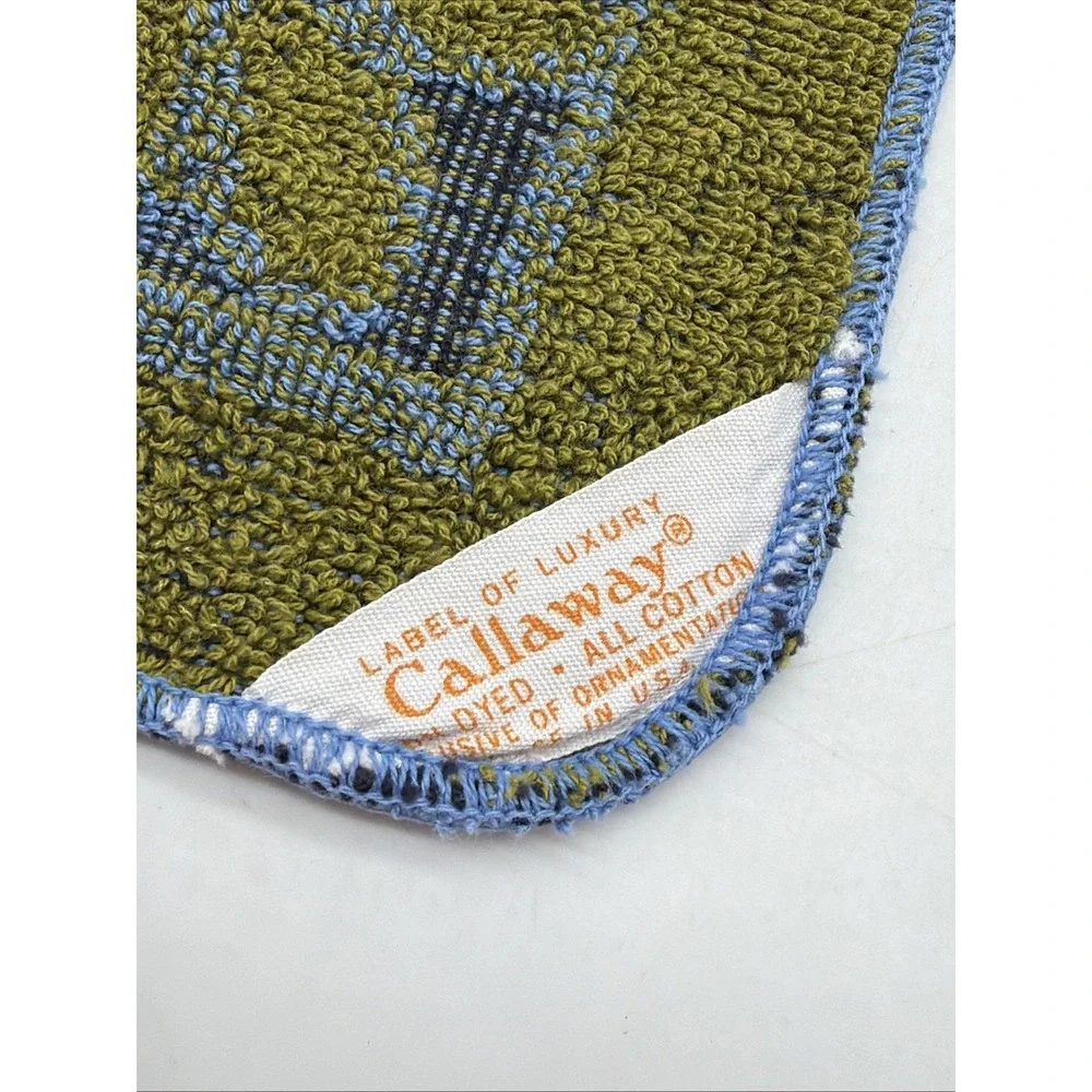 vintage Callaway washcloth blue green floral MCM